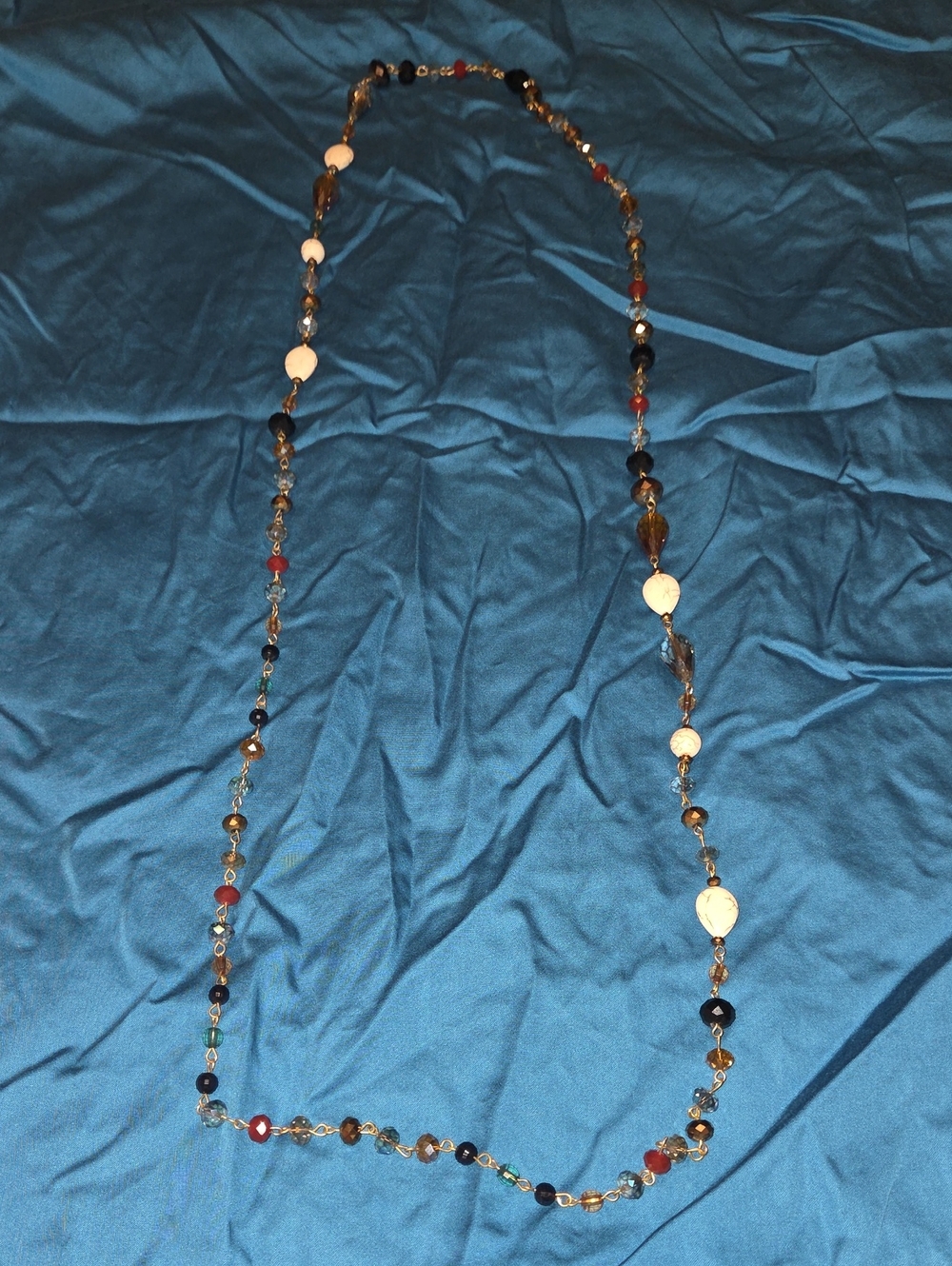Elegant Multicolor Long Beaded Necklace - Women Jewelry